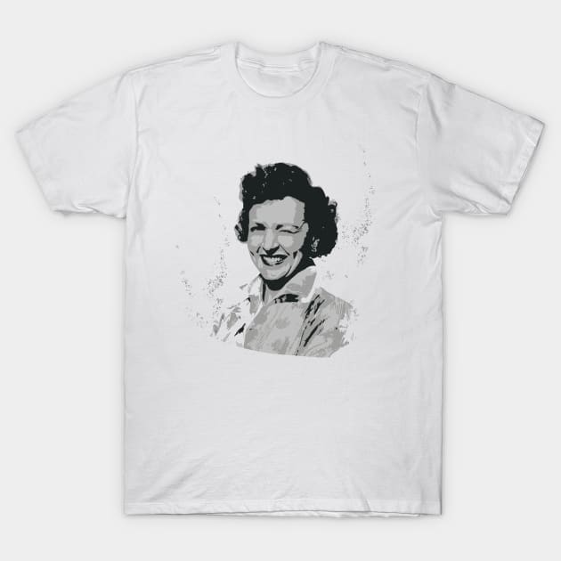 Betty White (Splatter Grayscale) T-Shirt by Young Inexperienced 